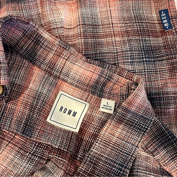ROWM Men's Casual Plaid Button-Down Shirt Size Large - Picture 5 of 7